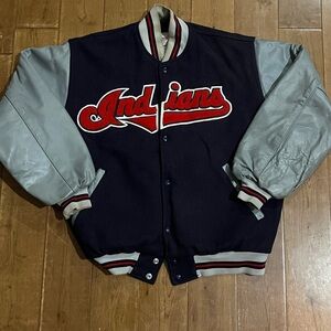 Vintage MLB 90’s Cleveland Indians Starter varsity jacket.